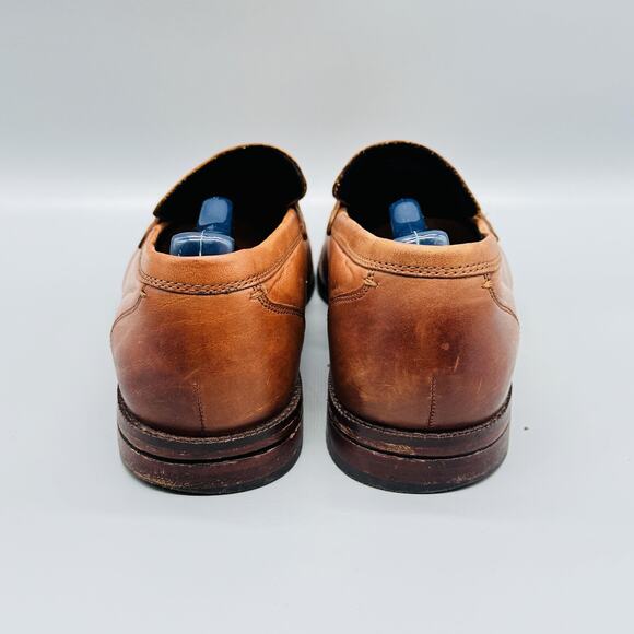 Cole Haan Shoes Men 9 Brown Leather Grand OS Penny Loafers Moc Toe Slip On Dress - Picture 7 of 14